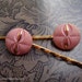 Vintage buttons bobby pins - Le chic pink gold upcycled hair embellishment LAST pair TREASURY ITEM