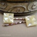 SALE Ivory square mop TREASURY ITEM - vintage button bobby pins