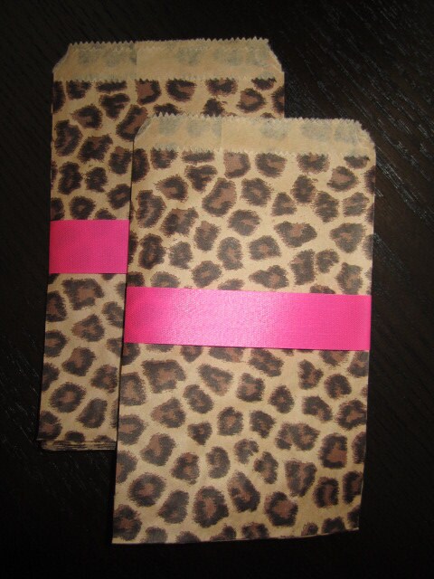 Set of 20 LEOPARD PRINT Party BAGS