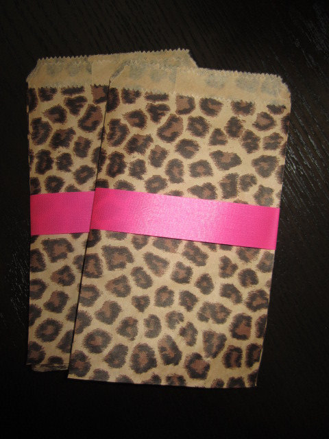 leopard print favor bags