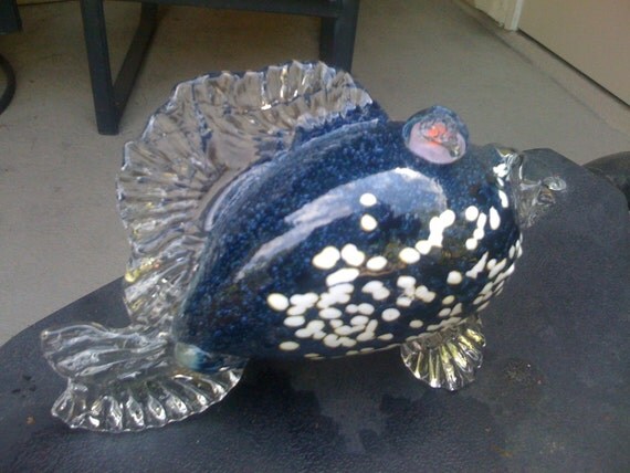 blown glass fish sculpture