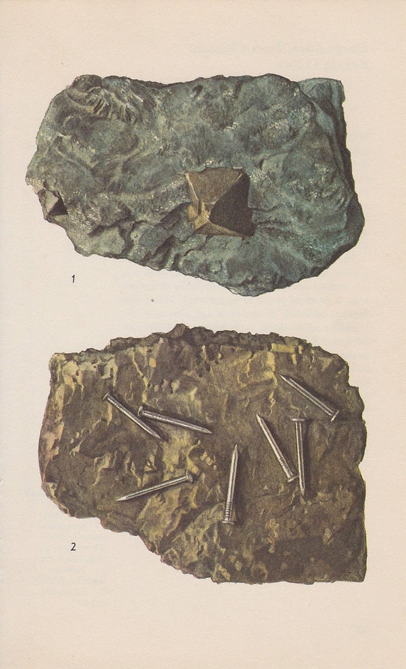 Vintage Print Rocks and Minerals, Magnetite