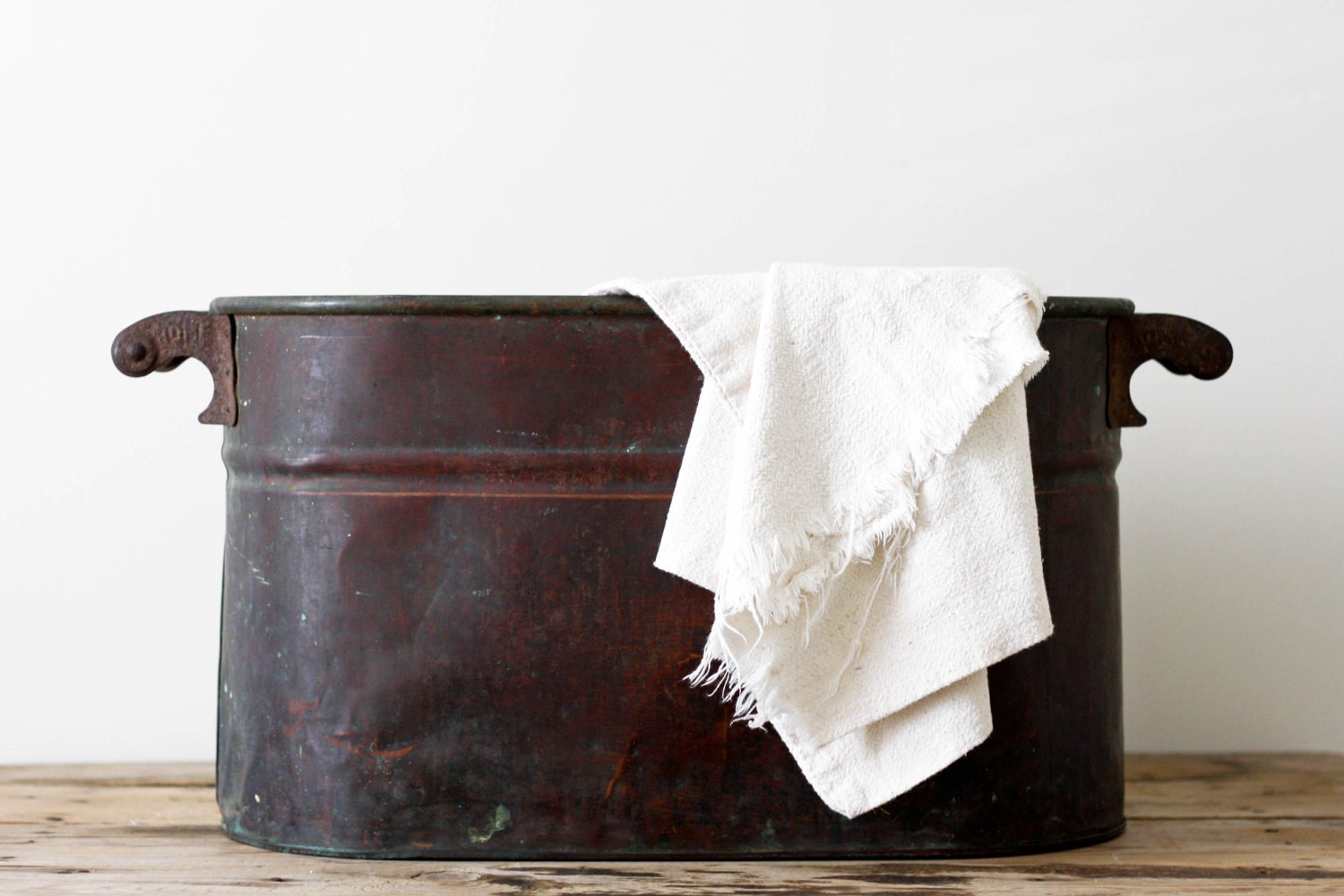 Antique Copper Boiler Pot Wash Tub