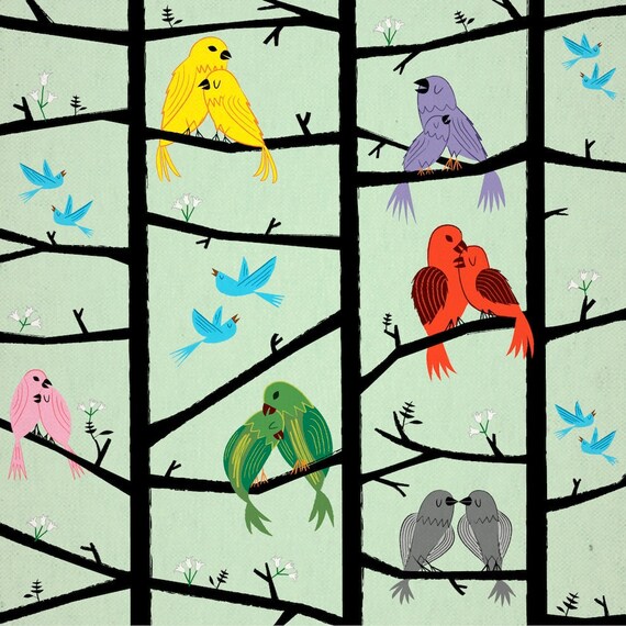 The Lovebirds - Limited Edition Print - iOTA iLLUSTRATION