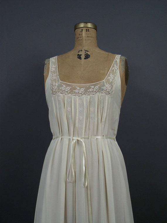 cream two piece night gown