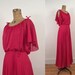 1970s Rasberry Maxi Dress / 70s Grecian Maxi