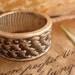 Sterling Silver Wedding Band Men's Ring Cuttlebone Cast Custom
