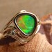 Boulder Opal Ring 14k White Gold Bezel-Set Diamond Mother's Day Birthstone