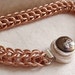 Raw Copper Chain Maille Bracelet Full Persian Sterling Silver Box Clasp Bronze Freshwater Pearl