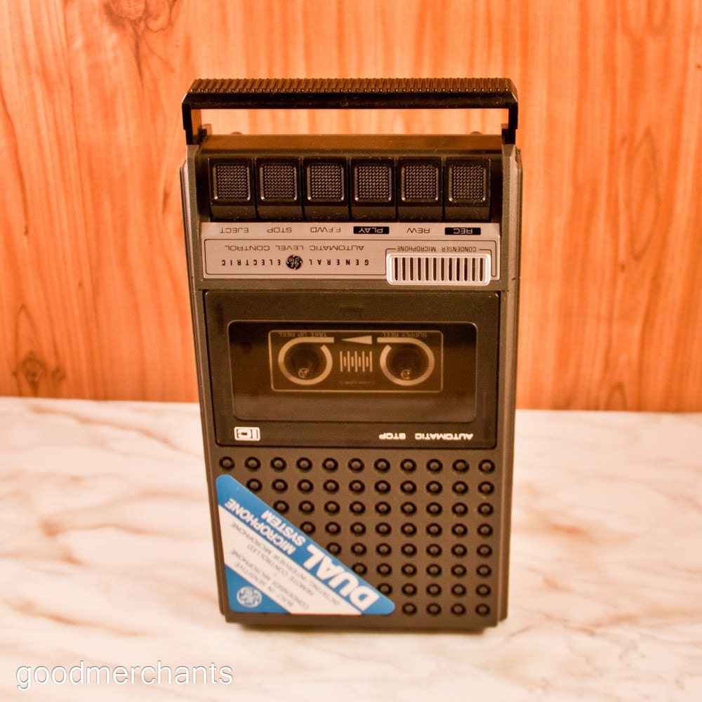 Vintage Cassette Tape Player Recorder with Microphone