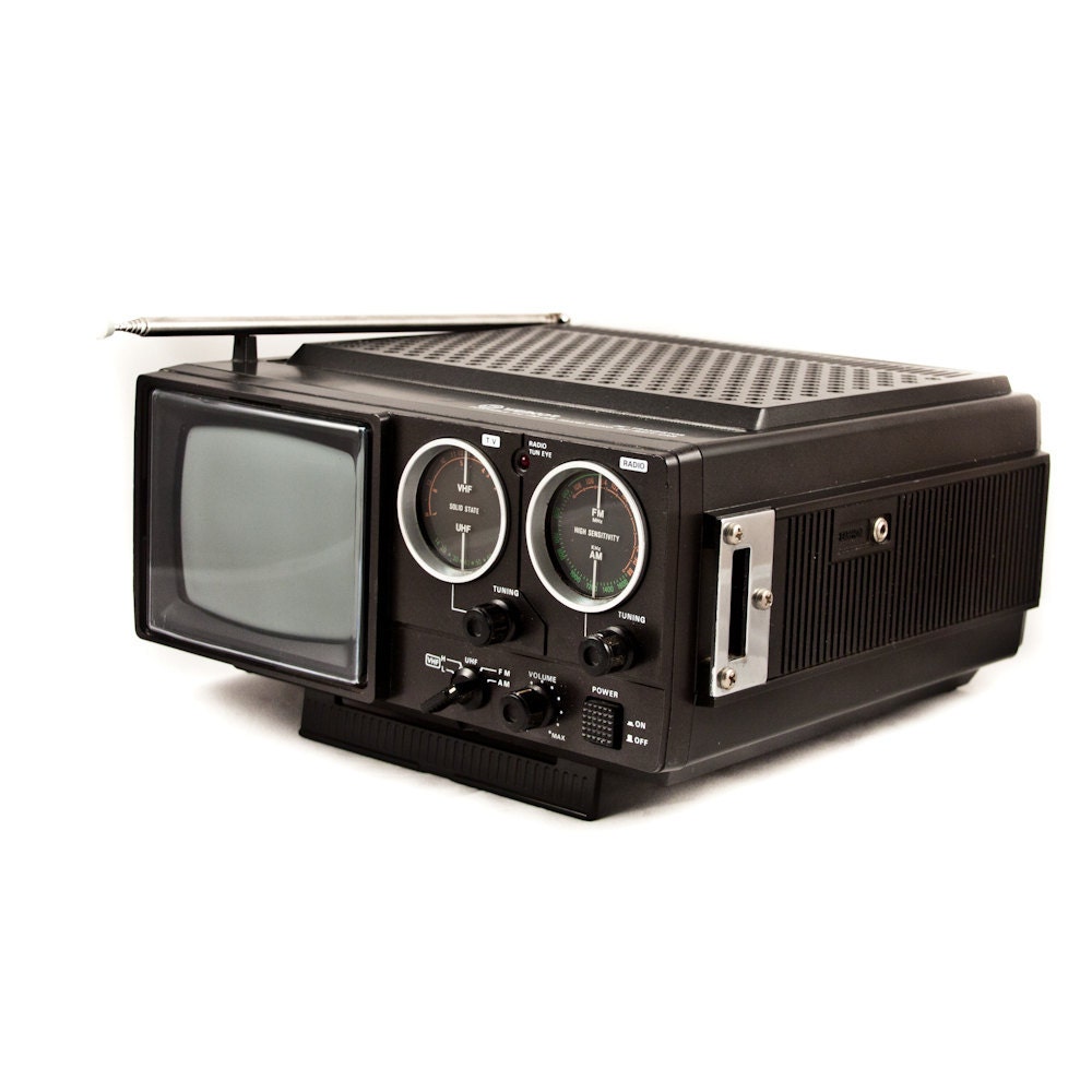 Vintage Television Portable TV with Radio