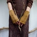 Twig Warmers, hand knitted in golden brown wool mix yarn, cable stitch, READY TO SHIP