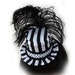 Steampunk Under the Big Top Stripped Victorian Riding Hat Made to Order with Ostrich feathers and Polka Dot Trim Mini Top Hat