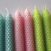Pink, aqua, and lime Beeswax Candles