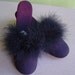 Vintage 50s 60s Pin Up Marabou Feather Slippers Shoes 1950s 1960s sexy black kitten mules Heels Shoes size 6