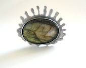 Sterling Silver Statement Ring with Labradorite "There is always the Sun"