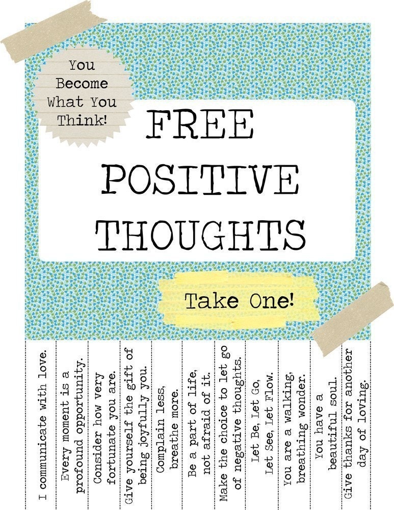 Free Positive Thoughts Printable - Printable Templates