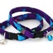 Safety Cat Collar - Purple and Blue Batik - Breakaway Cat Collar
