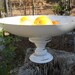 Pedestal Brass bowl /upcycled white,fruit bowl/Home Decor/Kitchen Decor/Housewares