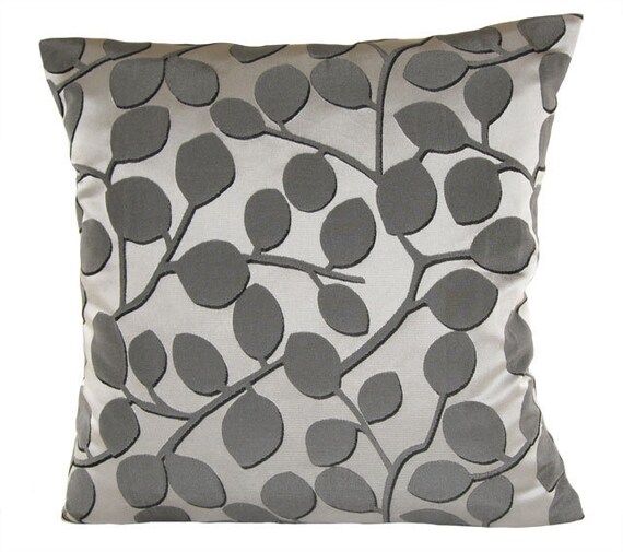 Throw pillow cover 16x16 pillow cover 3d leaves by CoupleHome