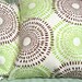 Green and Brown Pillow Cover 18 Inch Green Cushion Cover Brown Pillow Sham - Sunburst Chocolate