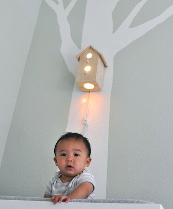 Jasper Modern Birdhouse Lamp for Baby Nursery Wall Hanging
