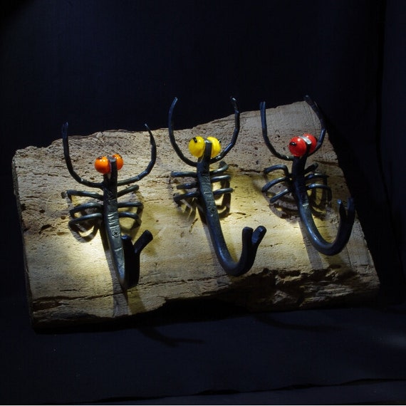 grade wood for wax food Made with Three Scorpions Set  Made Blacksmith of  Wall Hand Hooks