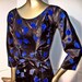 Vintage 60s MAD MEN Flocked Satin Pencil Skirt WIGGLE Dress S M