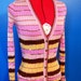 On SALE Vintage designer MISSONI Space Dye Striped Fitted Cardigan sweater xs s