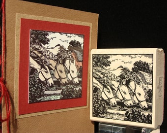 horses rubber stamp