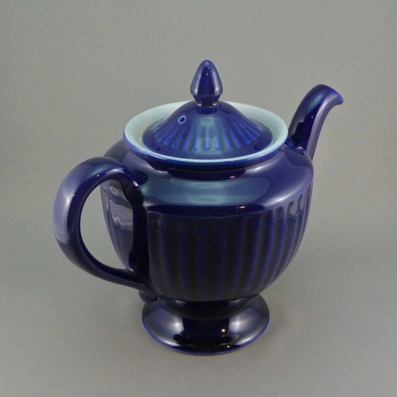 Hall China Los Angeles teapot in cobalt glaze