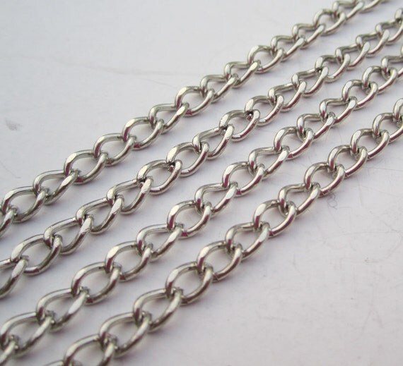 antique Silver metal Chain 16ft 5meter 3.8x5.4mm by DIYartworld