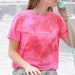 Washed Out 80s Cropped Pink Silk Top reverse tie dyed