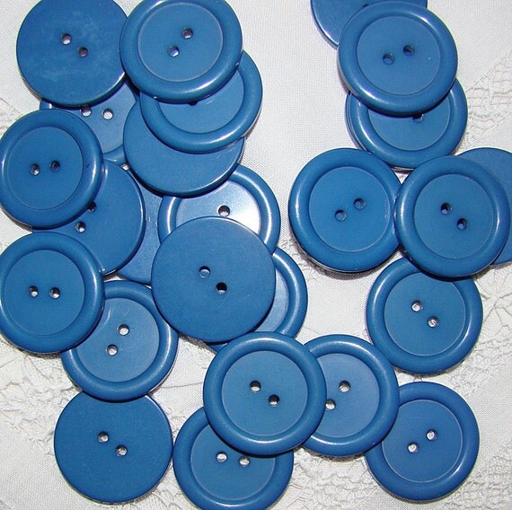 20 Large Blue Sewing Buttons Discount buttons 1 1/8