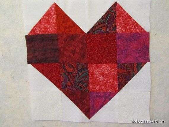 Heart 12 Square Quilt Block Set Of 9