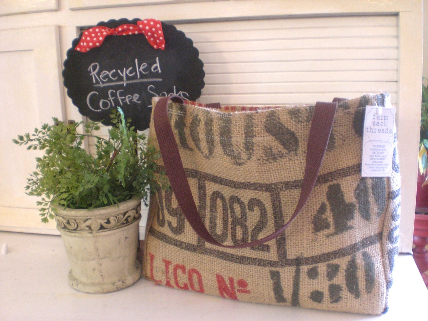 Bags for Brides: 4 burlap totes from RECYCLED by primitivenproper