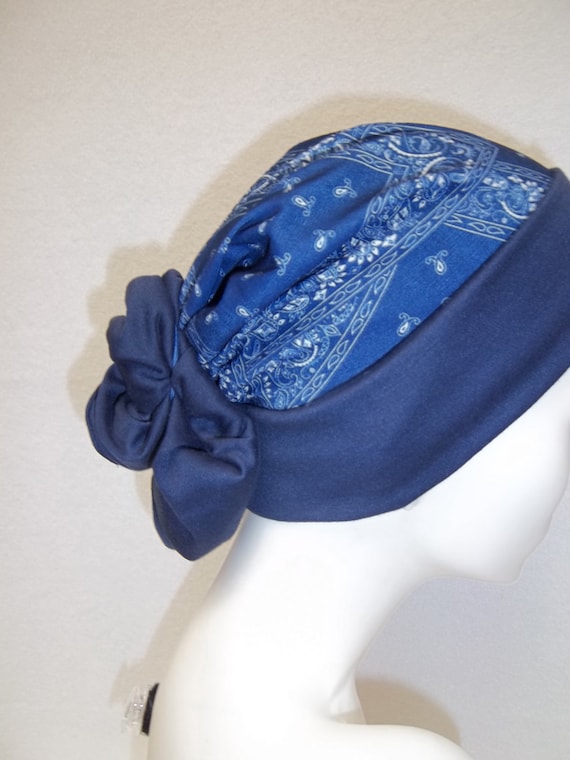 Scrub Cap Blue Nurse Bandana Tube Head Scarf Chemo Headcover