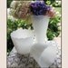 Vintage Milk Glass Vases / Milk Glass Hobnail Centerpiece / Wedding Milk Glass / Hobnail Planters
