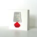 4x4 Stitched Watercolor Red Table Lamp Painting Modern Art Block red tile studio