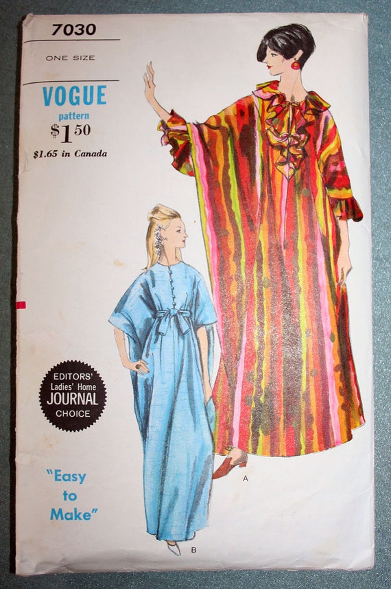 Vogue 7030 Vintage Sewing Pattern Caftan Robe