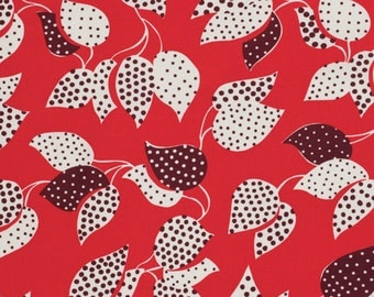 One Yard Denyse Schmidt, Flea Market Fancy - Legacy Collection, Leaf and Dot in Red