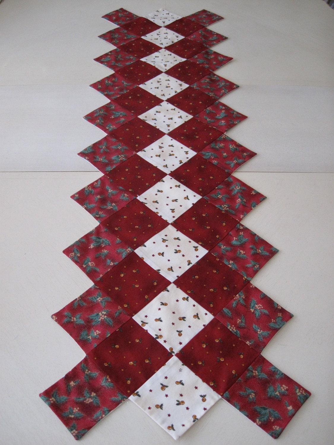 Red Christmas Table Runner by collectionsofcloth on Etsy