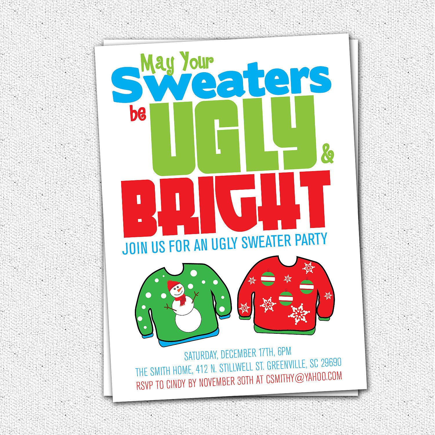 Ugly Sweater Invitations 8