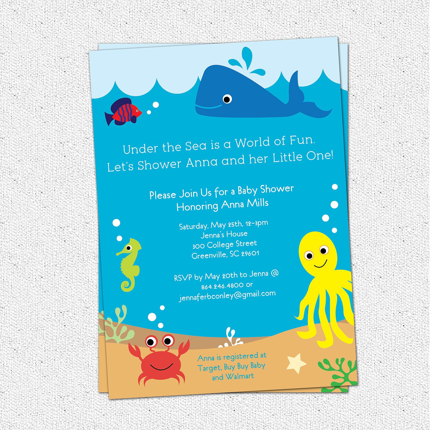 Under The Sea Baby Shower Invitations Free 1