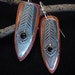 Fine Silver and Copper Earrings - Prairie Feathers - Black Onyx Cabochon
