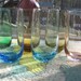 Vintage 1970s CANDY COLORED glassware set of 6