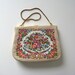 vintage needlepoint bag / floral tapestry bag