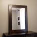 Distressed Wood Large Wall Mirror Dark Espresso Brown