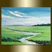 Original Landscape Painting Oil on Canvas Textured Palette Knife Contemporary Modern Art 12X16 by Willson Lau
