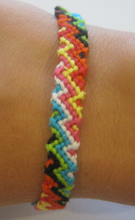 Rainbow Zigzag Friendship Bracelet by MajesticRoar on Etsy